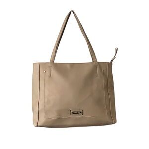 Stunning Taupe London Fog Quendi Satchel Tote Vegan Leather